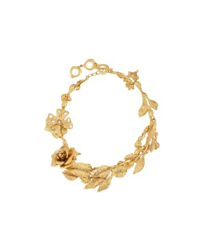 Saint Laurent Wreath Necklace In Yellow