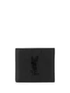 Saint Laurent Wrinkled-effect Bi-fold Wallet In Black