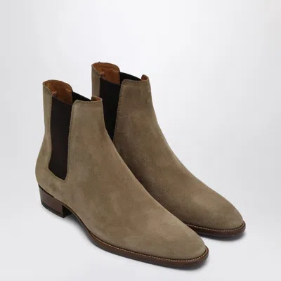 Saint Laurent Wyatt 30 Light Brown Suede Ankle Boot Men