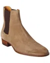 Saint Laurent Suede Wyatt Chelsea Boots In Brown