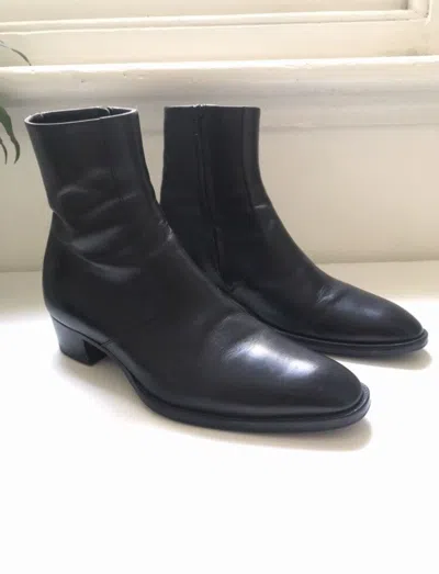 Pre-owned Saint Laurent Wyatt 40 Shoes In Black