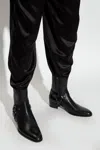 Saint Laurent Wyatt Harness Calf Leather Ankle Boots In Black