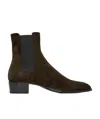 Saint Laurent Wyatt Ankle Boots In Brown