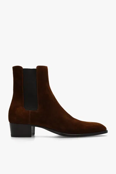 Saint Laurent Wyatt Chelsea Boot In Land