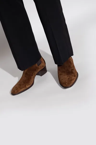 Saint Laurent ‘wyatt' Chelsea Boots In Brown