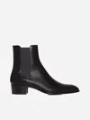 Saint Laurent Men's Wyatt 40 Leather Chelsea Boots In Brown