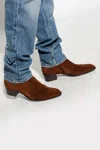 Saint Laurent Men's Wyatt 40 Suede Zip Ankle Boots In Brown