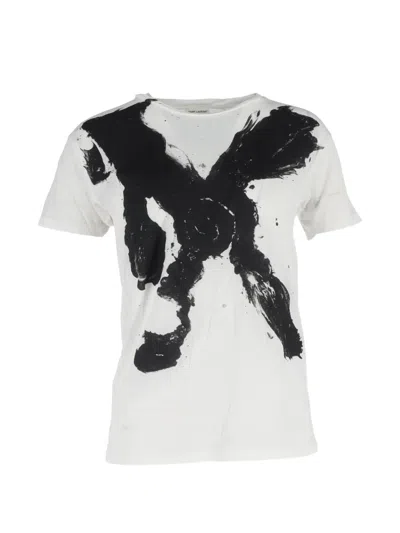 Pre-owned Saint Laurent X Bruce Conner Printed T-shirt In White