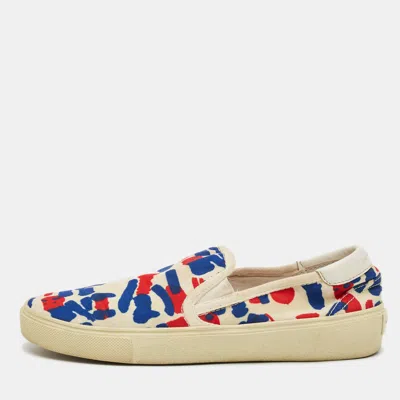 Pre-owned Saint Laurent X Matt Connors Size 37 Multicolor Canvas Skate Slip On Sneakers