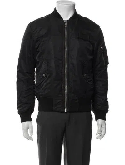 Pre-owned Saint Laurent X Schott Nylon Bomber Jacket In Black