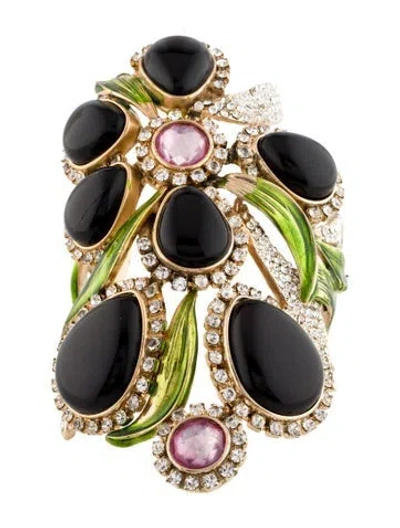Pre-owned Saint Laurent X Tom Ford Orchid Cuff Bracelet, 5.5"