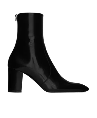 Saint Laurent Xiv 80mm Leather Ankle Boots In Black