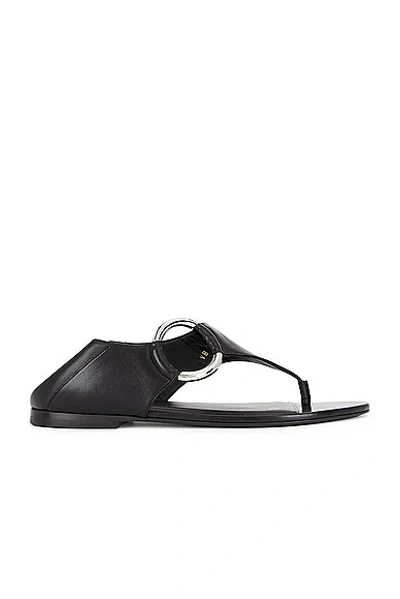 Saint Laurent Xsl Flat Sandal In Black