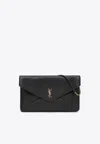 Saint Laurent Xxl Cassandre Envelope Clutch Bag In Black