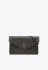 Saint Laurent Xxl Moss Green Envelope Cassandre Clutch In Green