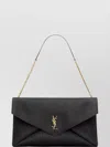 Saint Laurent Ysl Envelope Pouch In Grained Leather In Black