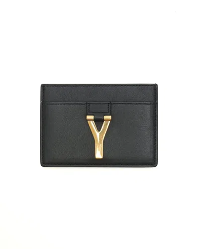 Saint Laurent Y Card Holder In Black