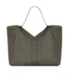 Saint Laurent Y Giant Tote In Smooth Leather In Green