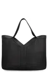 Saint Laurent Black Leather Large Y Shopping Bag In Black
