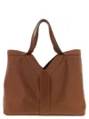 Saint Laurent Brown Leather Oversize Shopping Bag In Brown