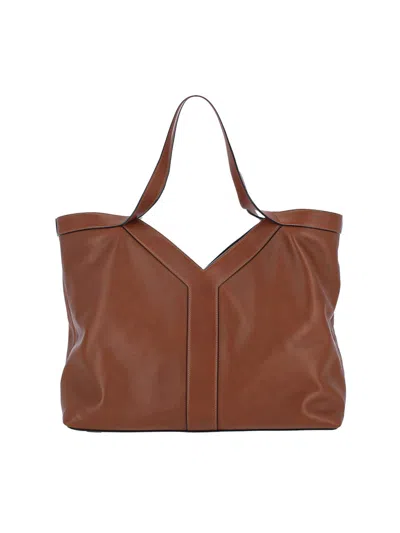 Saint Laurent 'y' Large Tote Bag In Brown