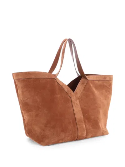 Pre-owned Saint Laurent Y Leather Medium Tote Bag In Brown