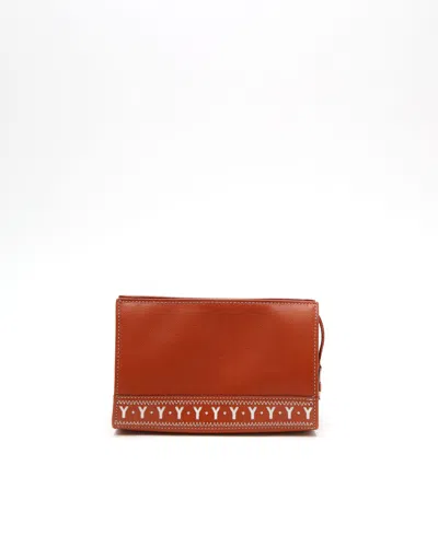 Saint Laurent Y Leather Pouch In Brown