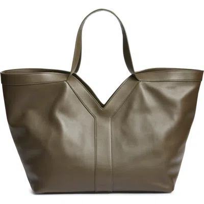 Saint Laurent Y Leather Tote In Green