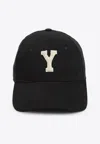 Saint Laurent Y Patch Baseball Cap In Black