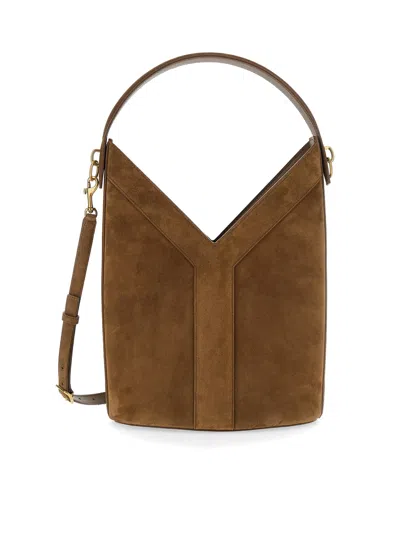 Saint Laurent Y Long Bucket Bag In Suede In Multi