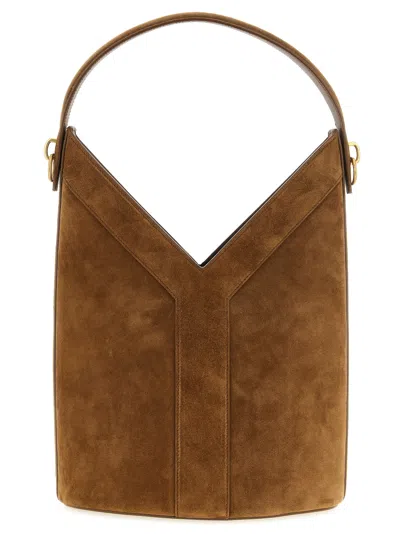 Saint Laurent Y Long Shoulder Bag In Brown