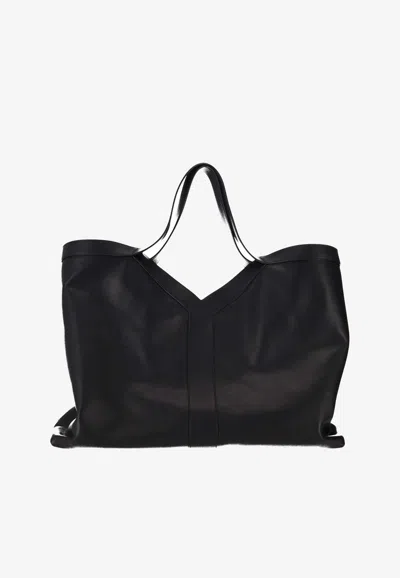 Saint Laurent Y Maxi Tote Bag In Leather In Black