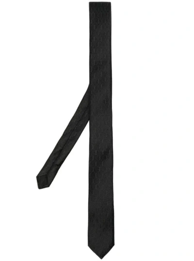 Saint Laurent Y Monogram Tie In Black