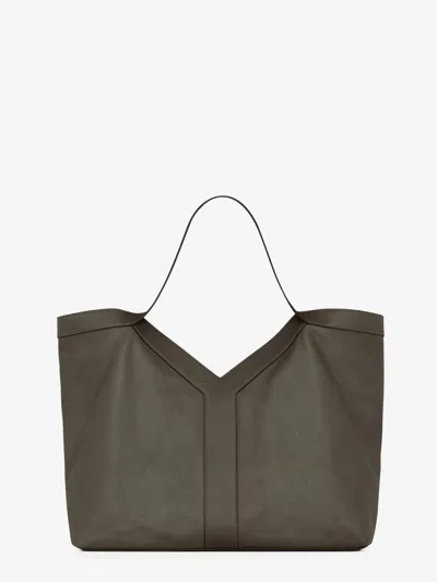 Saint Laurent Y Oversize Leather Tote Bag In Yellow