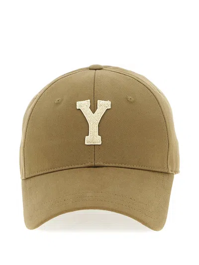 Saint Laurent Y-shaped Varsity Cap In Brown
