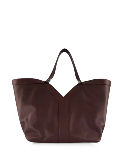 Saint Laurent Y Tote In Leather In Brown