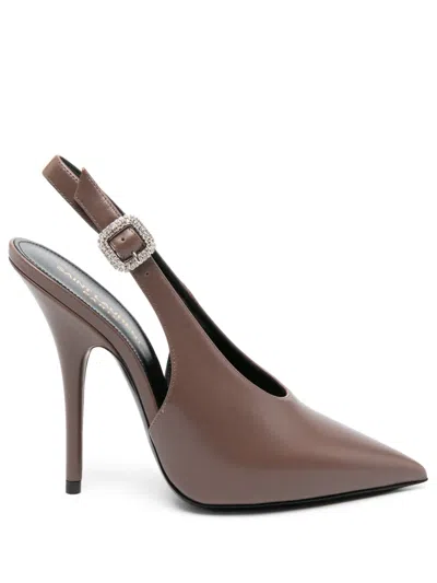Saint Laurent Yasmeen 125mm Slingback Pumps In Braun