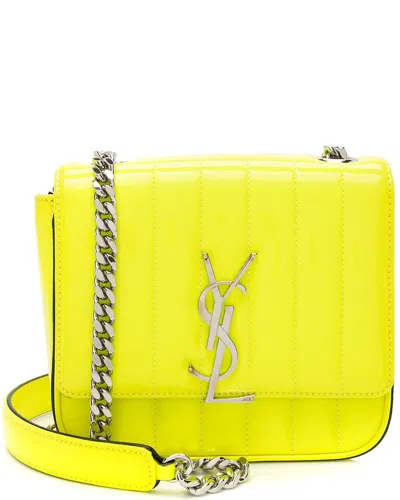 Saint Laurent Yellow Patent Leather Vicky Small Shoulder Bag (authentic Pre-  Loved)