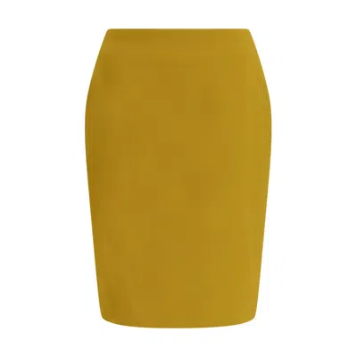 Saint Laurent Yellow Viscose Skirt In Green