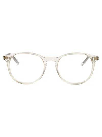 SAINT LAURENT SAINT LAURENT YELLOW-YELLOW-TRANSPARENT RECYCLED ACETATE GLASSES