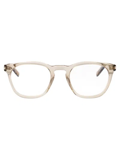 Saint Laurent Yellow-yellow-transparent Recycled Acetate Glasses In Neutral