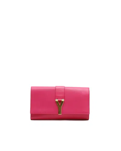 Saint Laurent Y-line Clutch Bag In Pink
