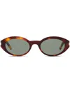 Saint Laurent Oval-frame Tortoiseshell Acetate Sunglasses In Brown