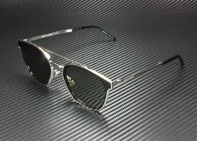 Pre-owned Saint Laurent Ysl 28 Metal 005 Rectangular Sqre Silver Grey 61mm Unisex Sunglass In Solid Grey + Inner Ar Azure
