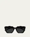 Saint Laurent Ysl Acetate Cat-eye Sunglasses In Shiny Solid Black