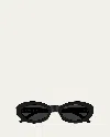 Saint Laurent Ysl Acetate Oval Sunglasses In Black