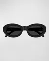 Saint Laurent Black-black-black Recycled Acetate Sunglasses In Black