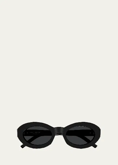 SAINT LAURENT YSL ACETATE OVAL SUNGLASSES