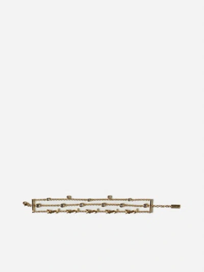 Saint Laurent Ysl Chain Bracelet In Gold