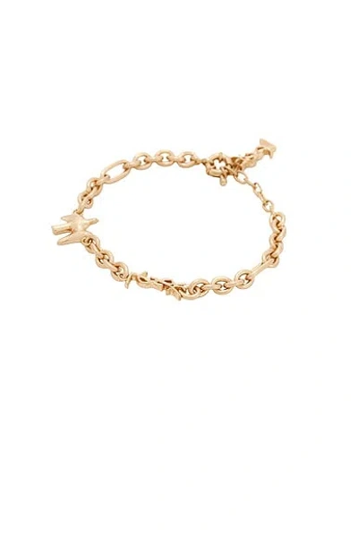 Saint Laurent Ysl & Dove Bracelet In Gold